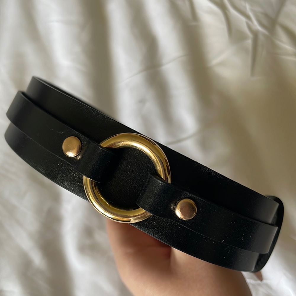 Genuine leather collar choker